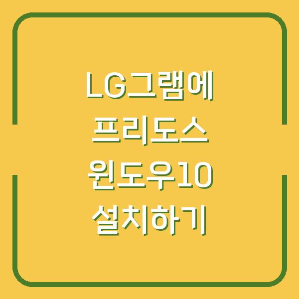 LG그램에 프리도스 윈도우10 설치하기