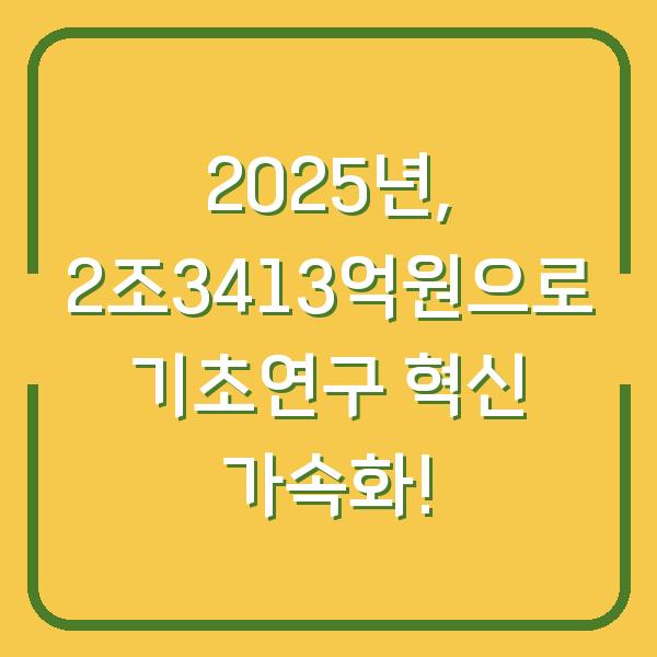 2025년, 2조3413억원으로 기초연구 혁신 가속화!
