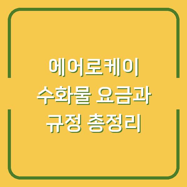 에어로케이 수화물 요금과 규정 총정리