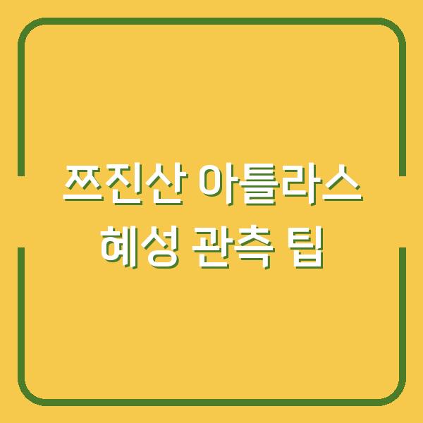 쯔진산 아틀라스 혜성 관측 팁