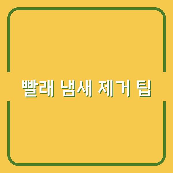 빨래 냄새 제거 팁