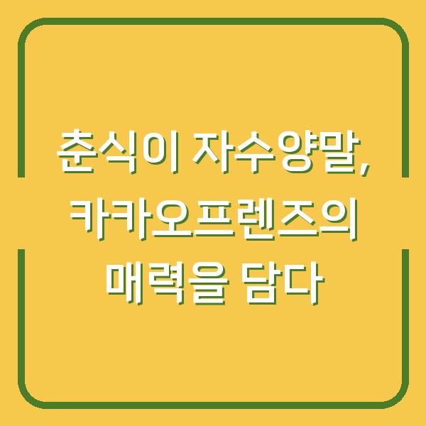 춘식이 자수양말, 카카오프렌즈의 매력을 담다