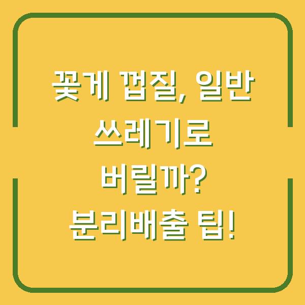 꽃게 껍질, 일반 쓰레기로 버릴까? 분리배출 팁!