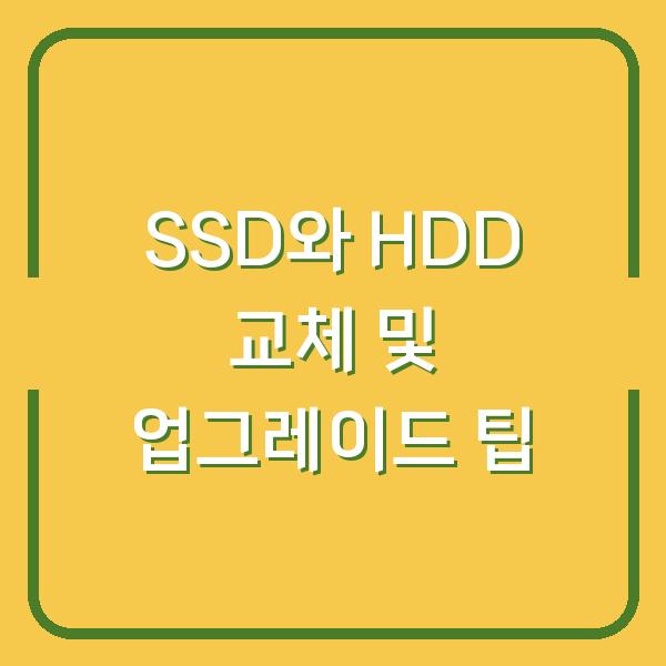 SSD와 HDD 교체 및 업그레이드 팁