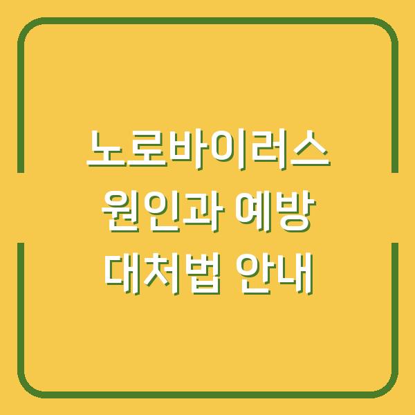노로바이러스 원인과 예방 대처법 안내