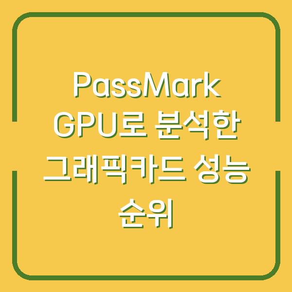 PassMark GPU로 분석한 그래픽카드 성능 순위