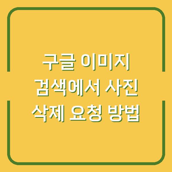 구글 이미지 검색에서 사진 삭제 요청 방법