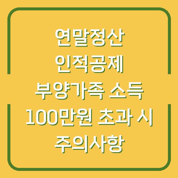 연말정산 인적공제 부양가족 소득 100만원 초과 시 주의사항