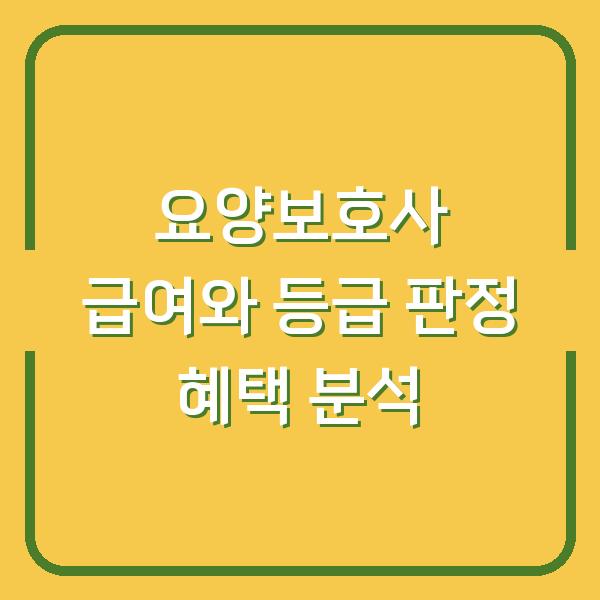 요양보호사 급여와 등급 판정 혜택 분석