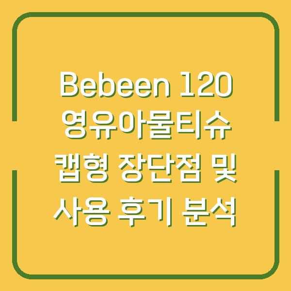 Bebeen 120 영유아물티슈 캡형 장단점 및 사용 후기 분석