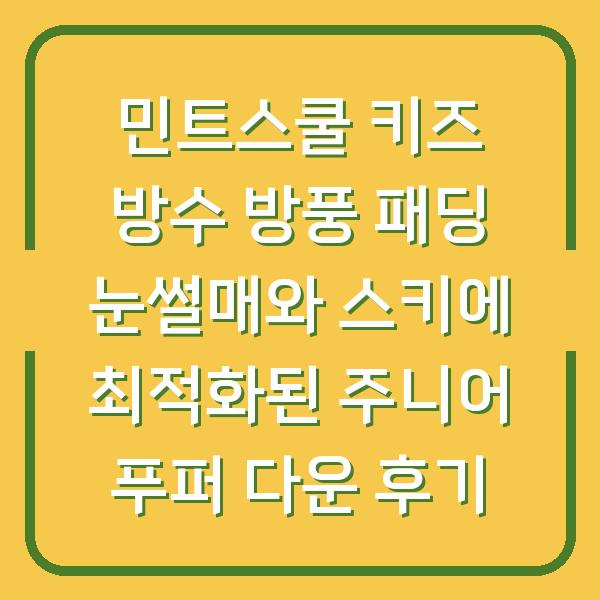민트스쿨 키즈 방수 방풍 패딩 눈썰매와 스키에 최적화된 주니어 푸퍼 다운 후기