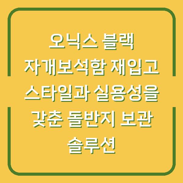 오닉스 블랙 자개보석함 재입고 스타일과 실용성을 갖춘 돌반지 보관 솔루션