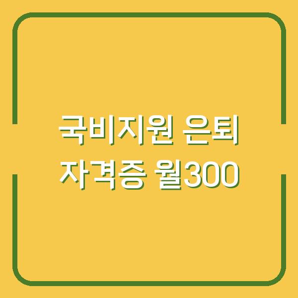 국비지원으로 은퇴 후 자격증 따고 월 300만 원 받는 법 (국민내일배움카드 활용 TOP5)