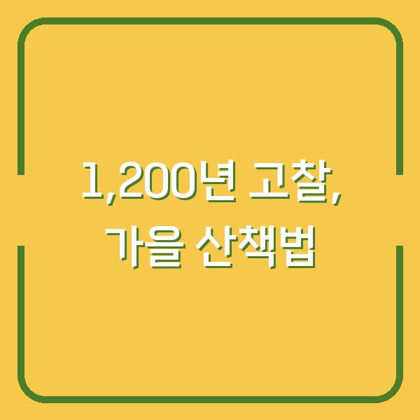 김천 직지사, 가을 단풍보다 더 진한 1,200년 고찰의 시간을 걷는 법